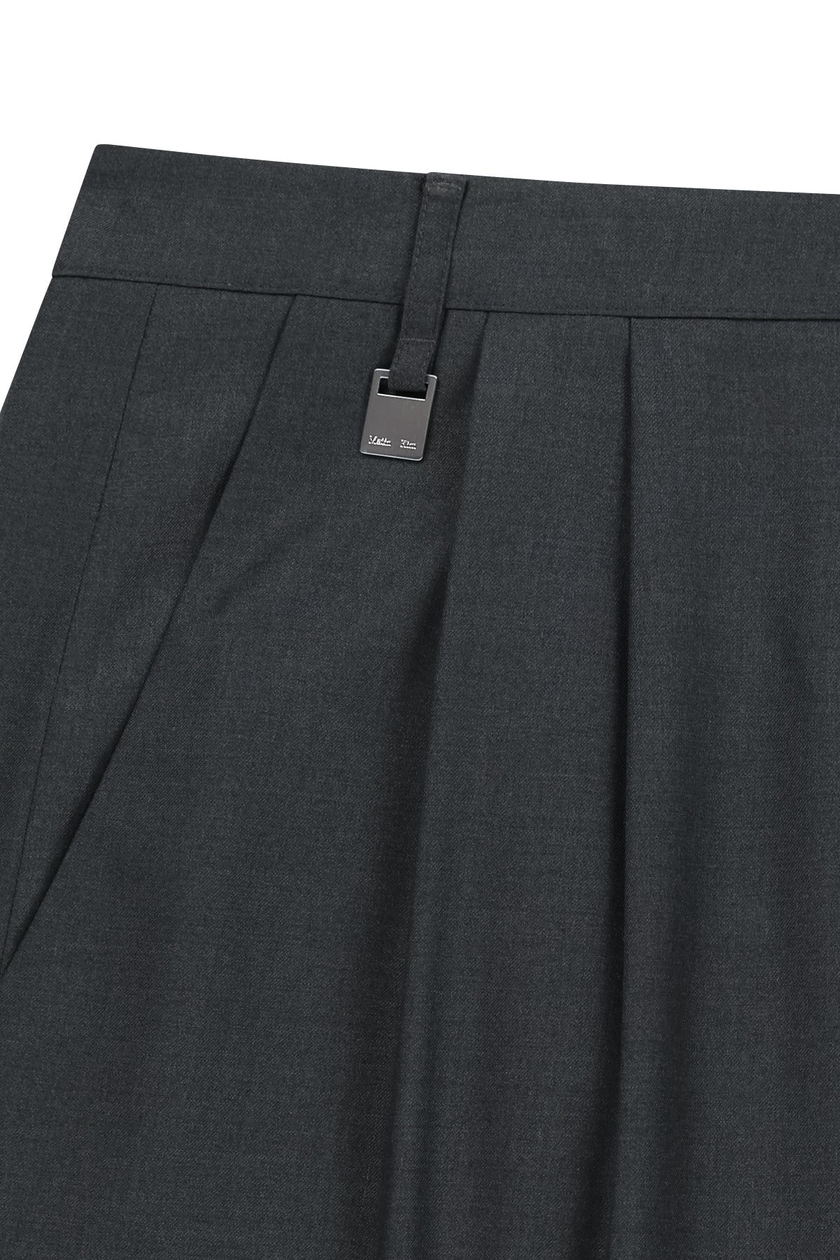Matin Kim - Double Pleat Cross Waist Trousers (Charcoal) product image 3 | TRAB K-Fashion Australia