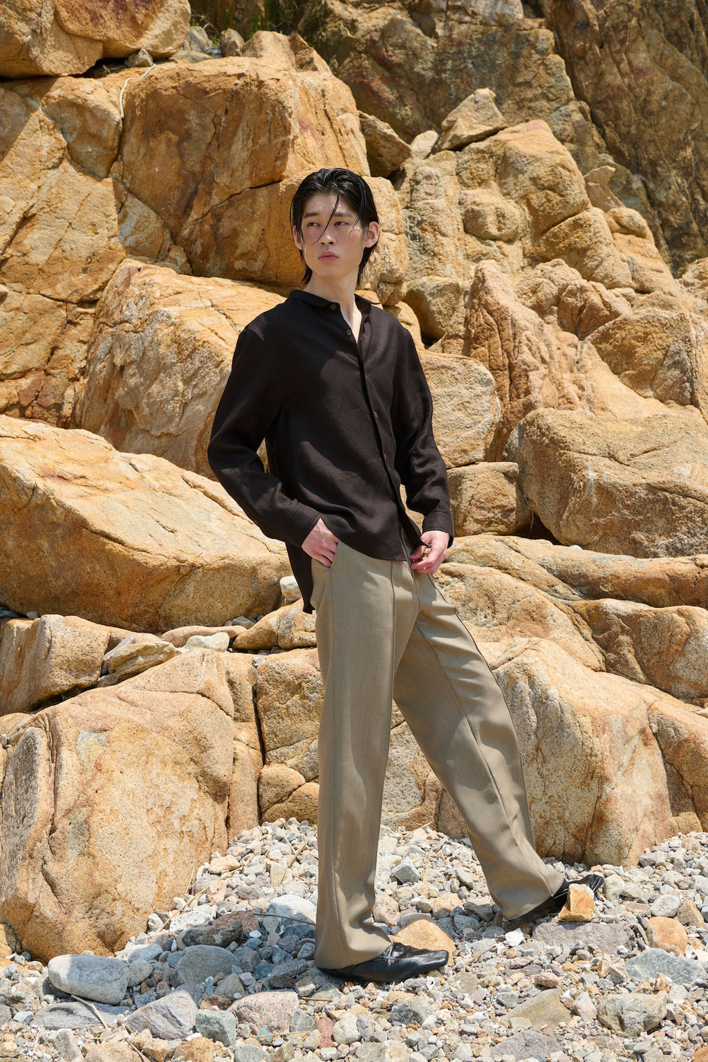 STU - Linen Shirt (Brown) product image 7 | TRAB K-Fashion Australia