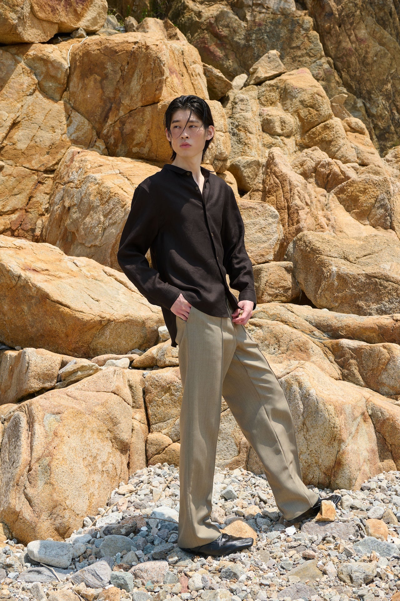STU - Linen Shirt (Brown) product image 7 | TRAB K-Fashion Australia