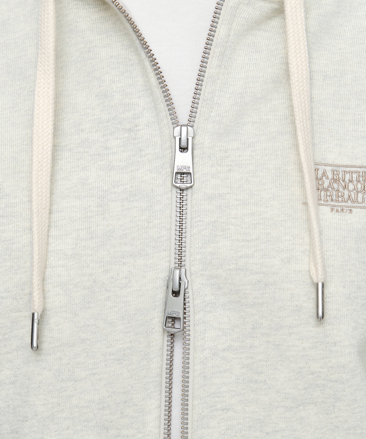 Marithe & Francois Girbaud - Back Classic Logo Hoodie Zipup (Oatmeal) product image 4 | TRAB K-Fashion Australia
