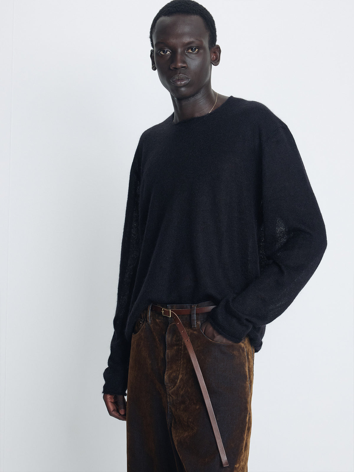 Tonywack - Kid Mohair Raw Knit (Black) product image 1 | TRAB K-Fashion Australia
