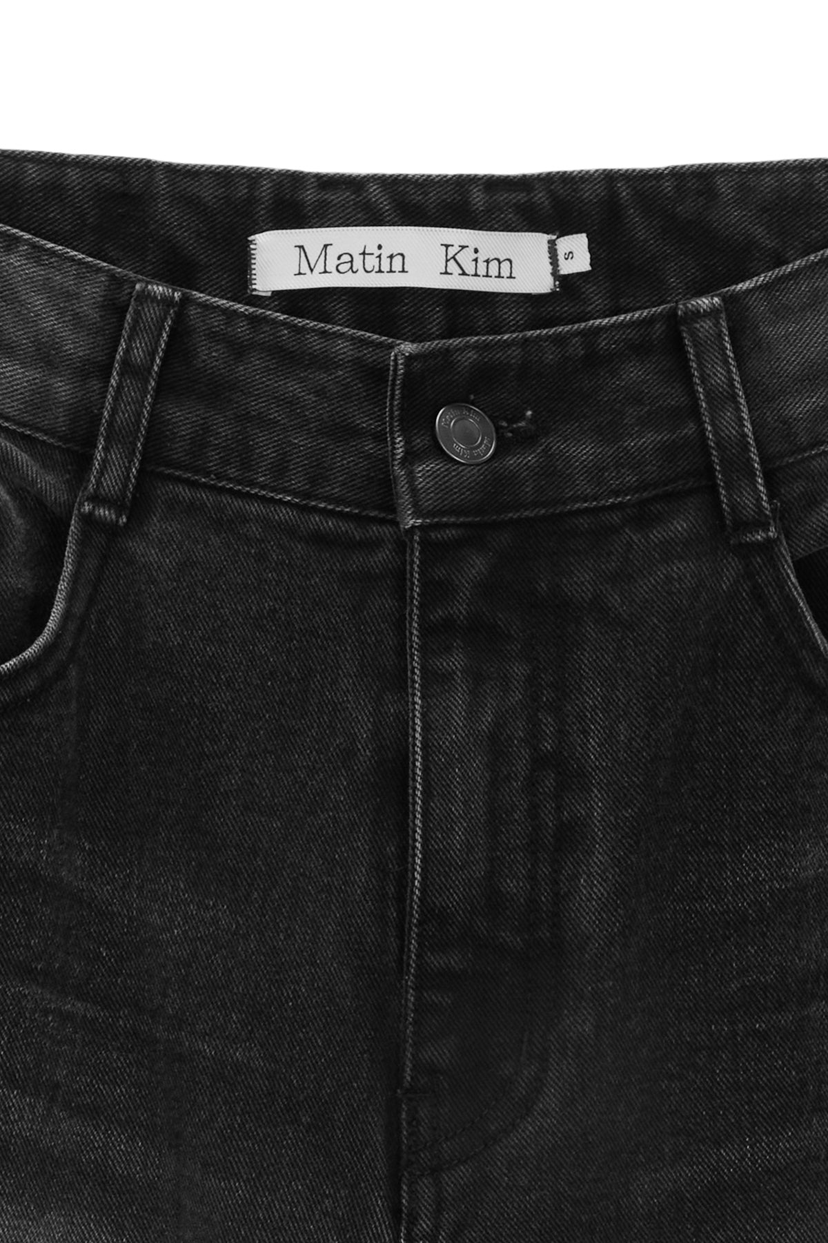 Matin Kim - Hem Washed Point Denim Pants (Black) product image 3 | TRAB K-Fashion Australia