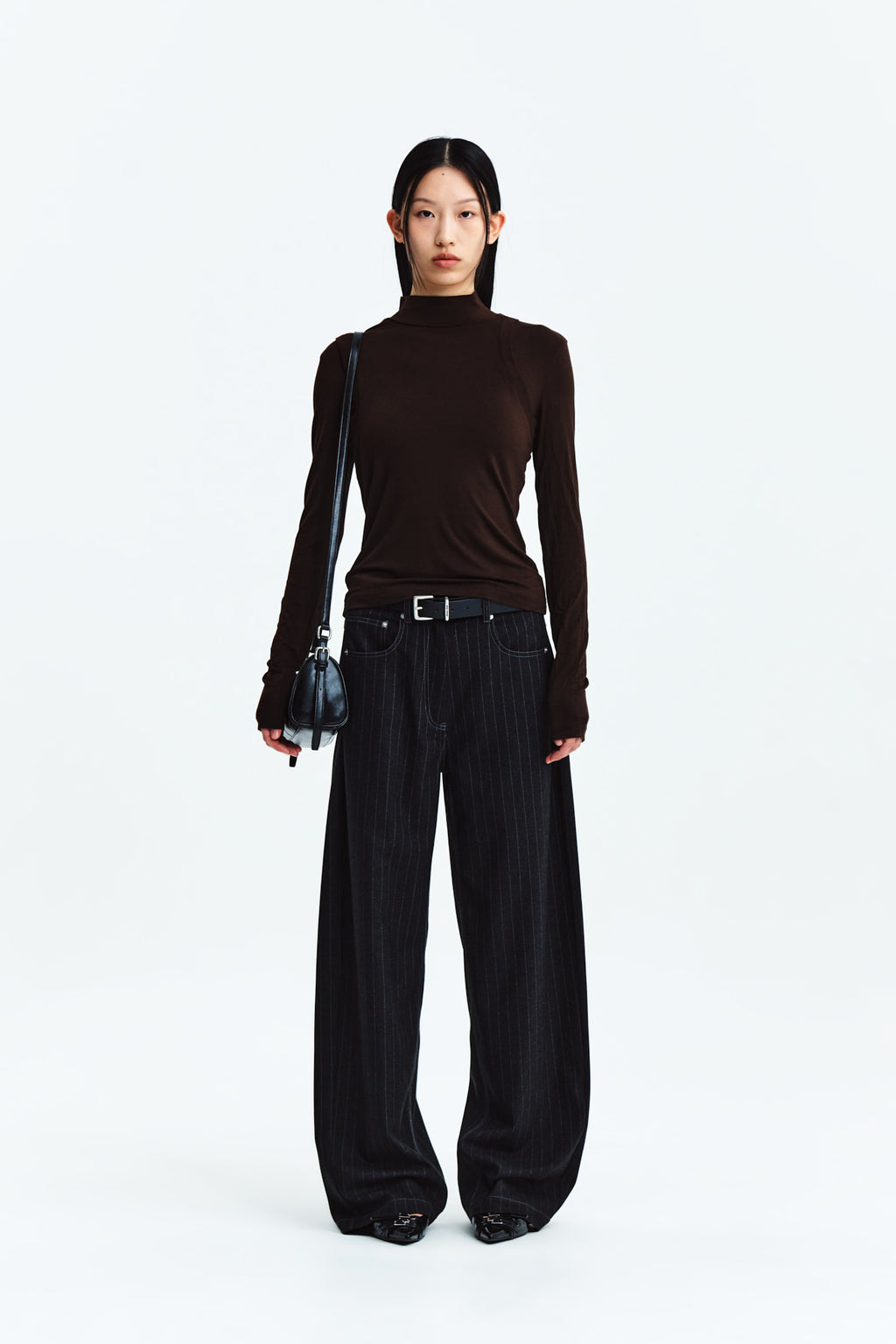 Matin Kim - Denim Like Stripe Wide Pants (Charcoal) product image 10 | TRAB K-Fashion Australia
