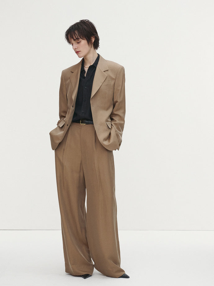 Tonywack - Silk Viscose Two Button Single Jacket (Beige) product image 4 | TRAB K-Fashion Australia