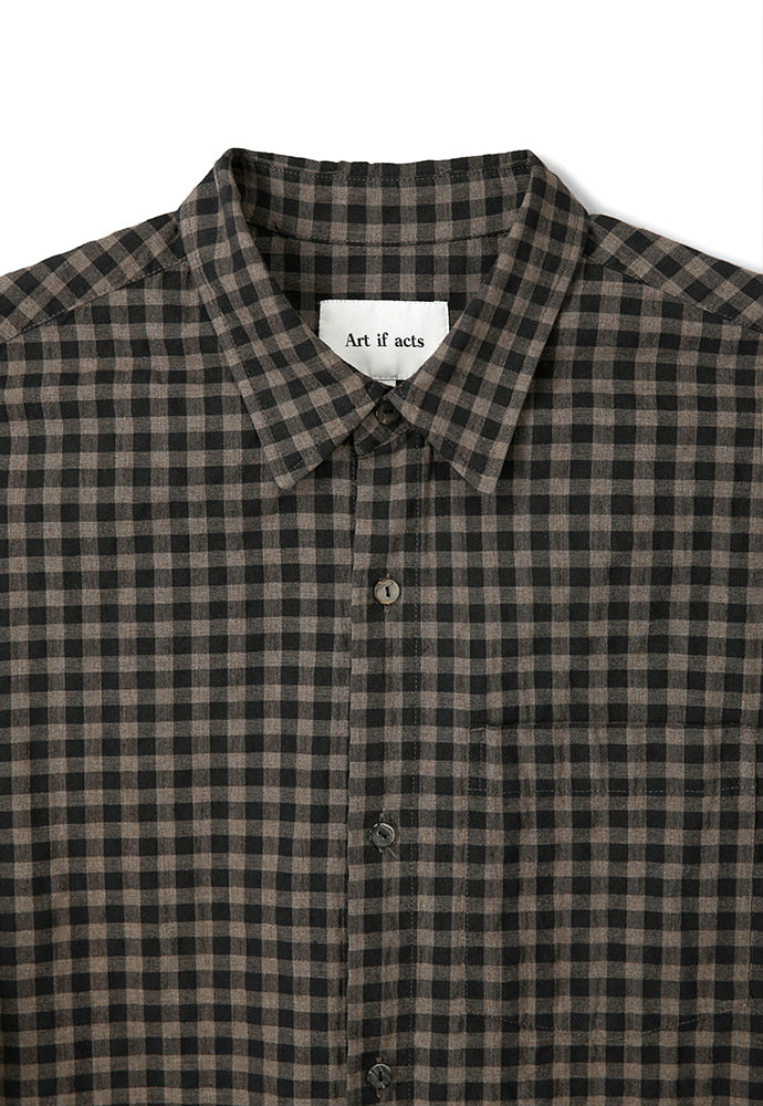 Art if acts - Gingham Check Oxford Shirt (Vintage Wood) product image 8 | TRAB K-Fashion Australia