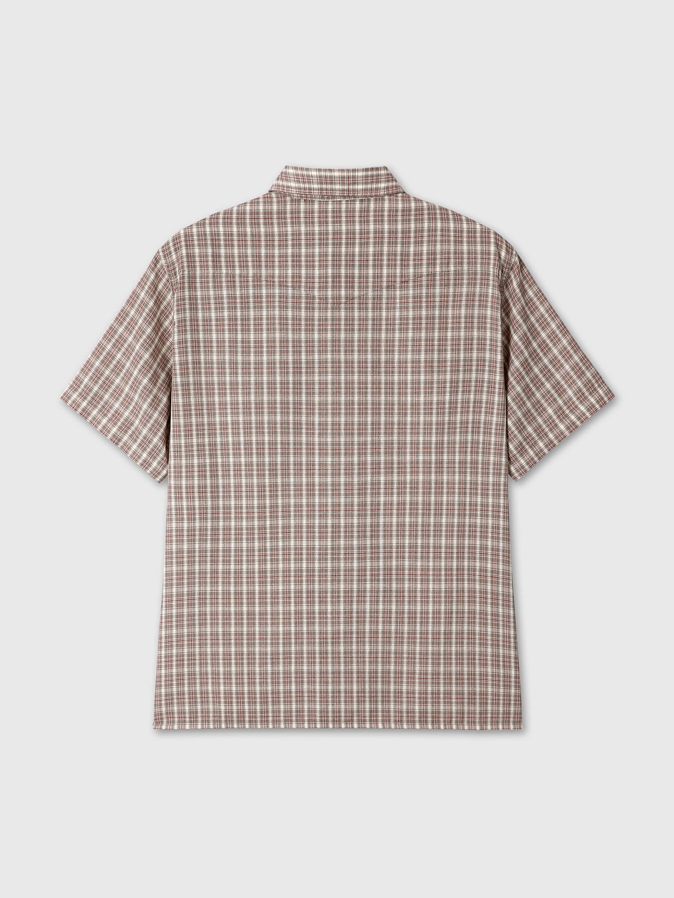 Tonywack - Checked Cotton Blend Western Shirt (Taupe/Amber) product image 12 | TRAB K-Fashion Australia