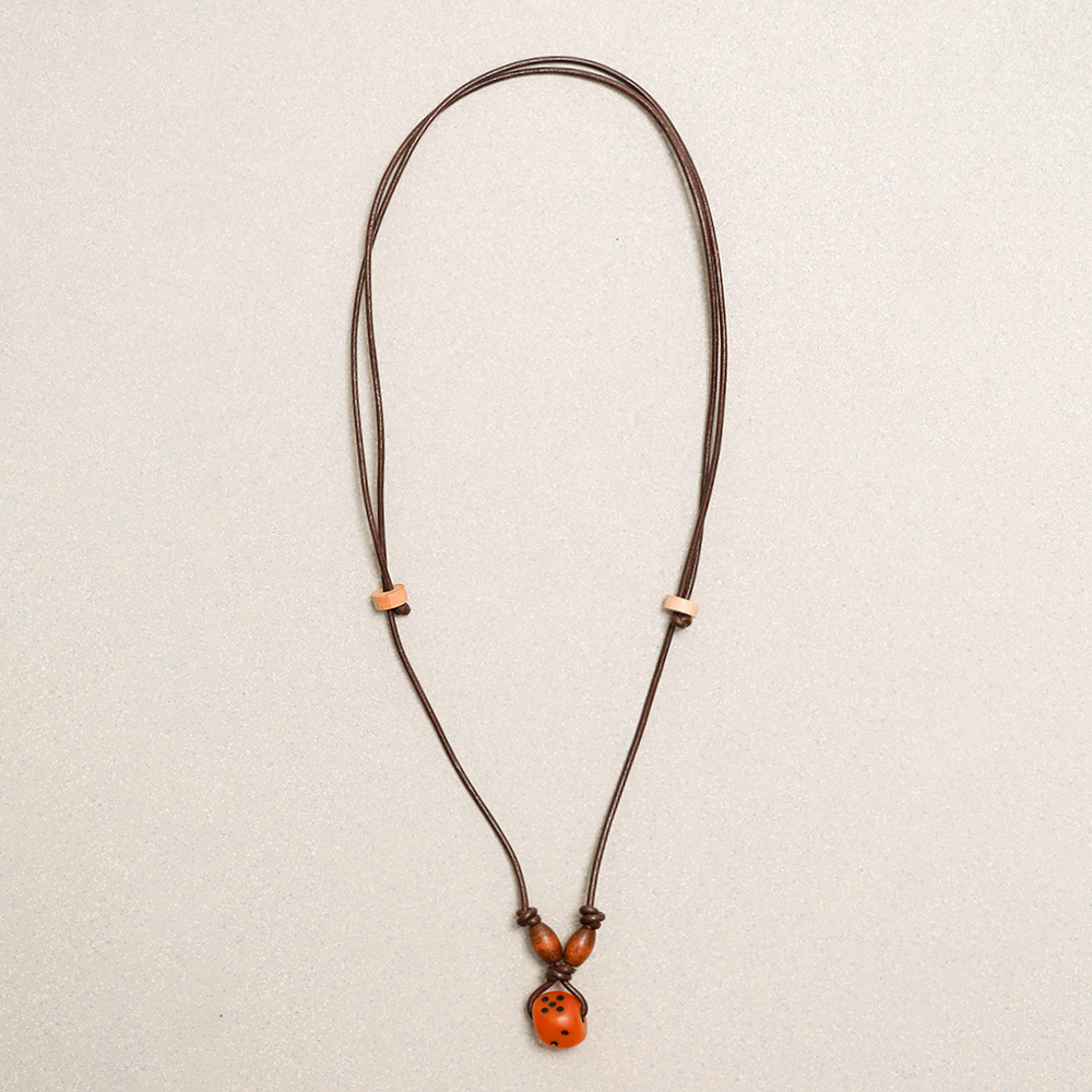 Towtow Archive - Bone Dice Necklace (Brown) product image 1 | TRAB K-Fashion Australia