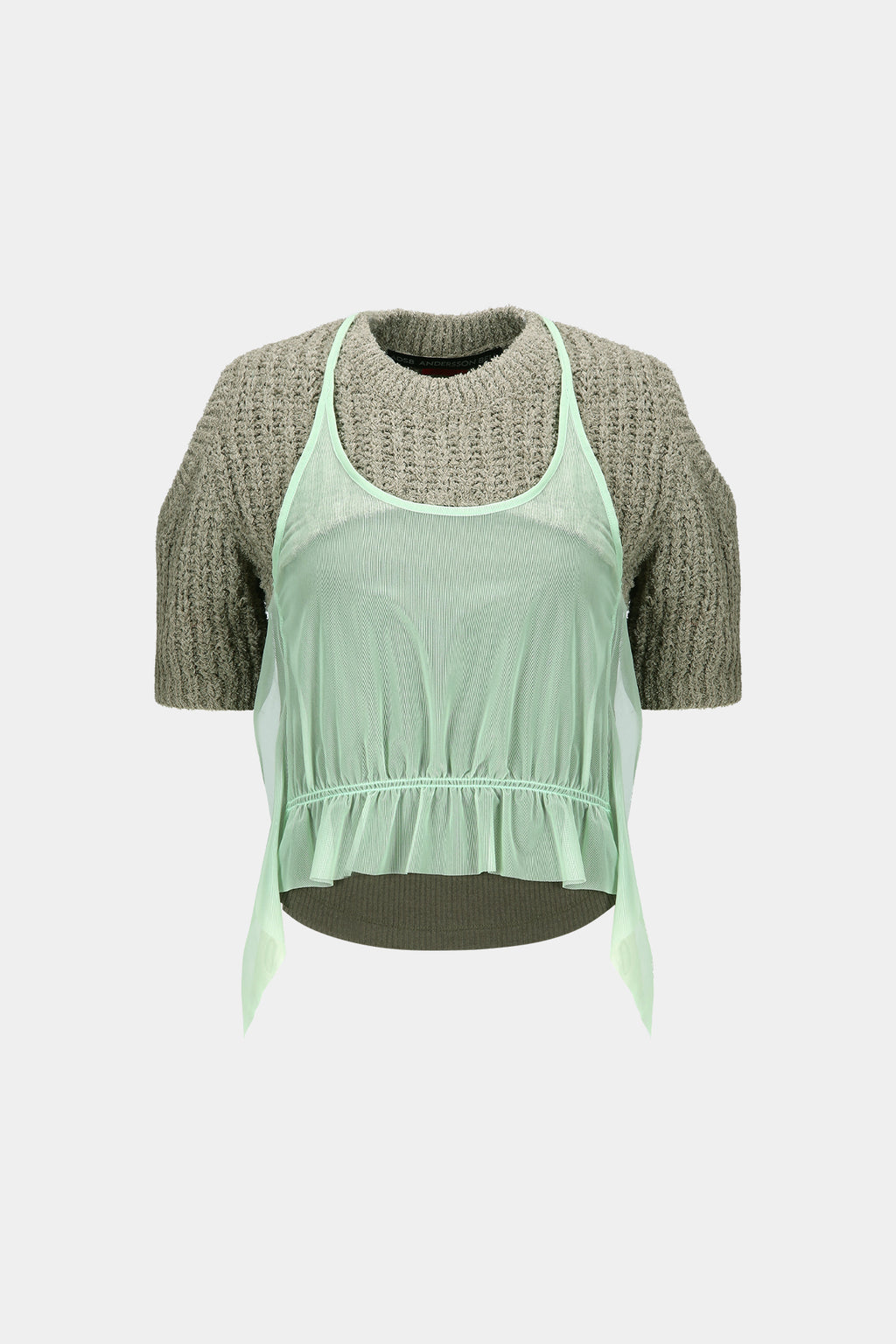 Andersson Bell - Cut-Out Combination Knit Top (Beige) product image 10 | TRAB K-Fashion Australia