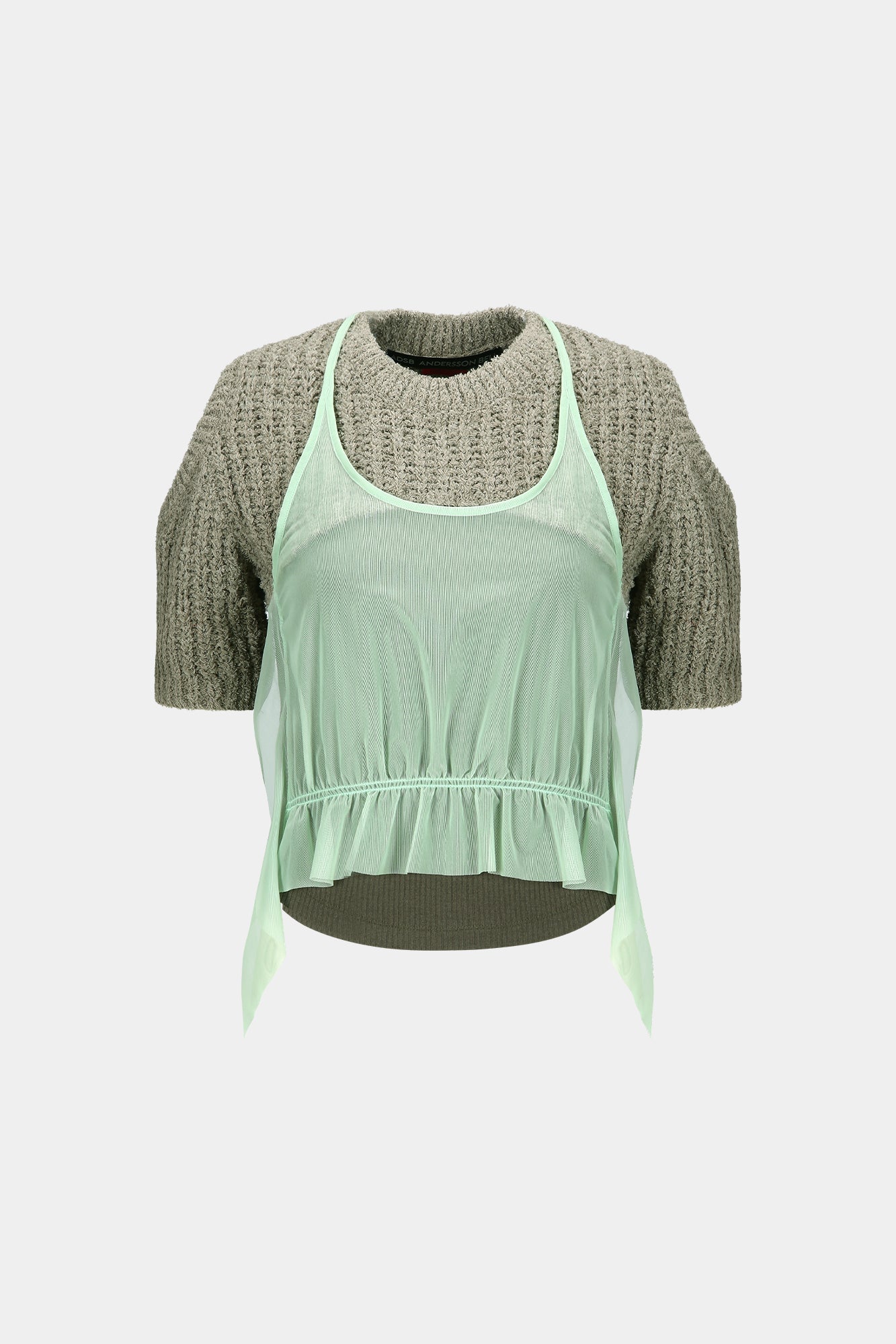 Andersson Bell - Cut-Out Combination Knit Top (Beige) product image 10 | TRAB K-Fashion Australia