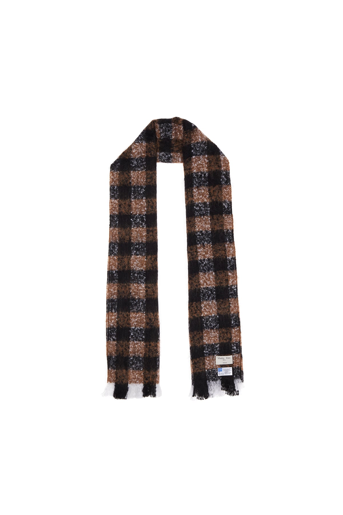 Matin Kim - Classic Wool Blended Check Muffler (Brown) product image 4 | TRAB K-Fashion Australia