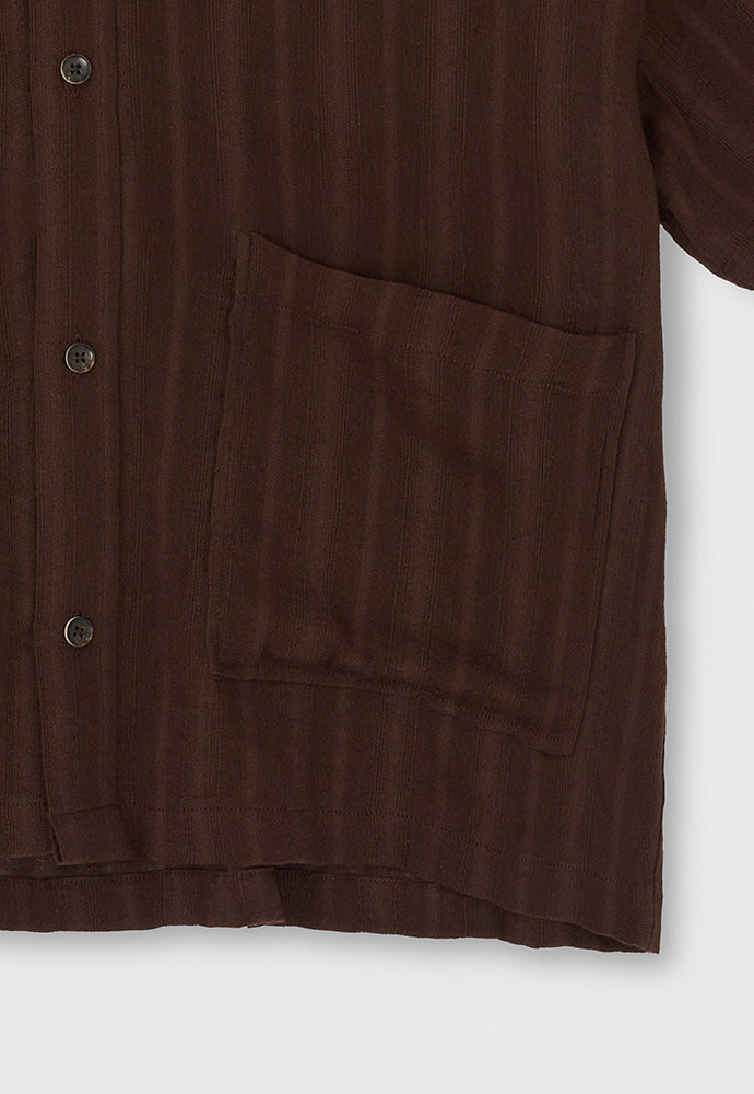 Tonywack - Cotton Linen Textured Stripe Shirt (Brown) product image 13 | TRAB K-Fashion Australia