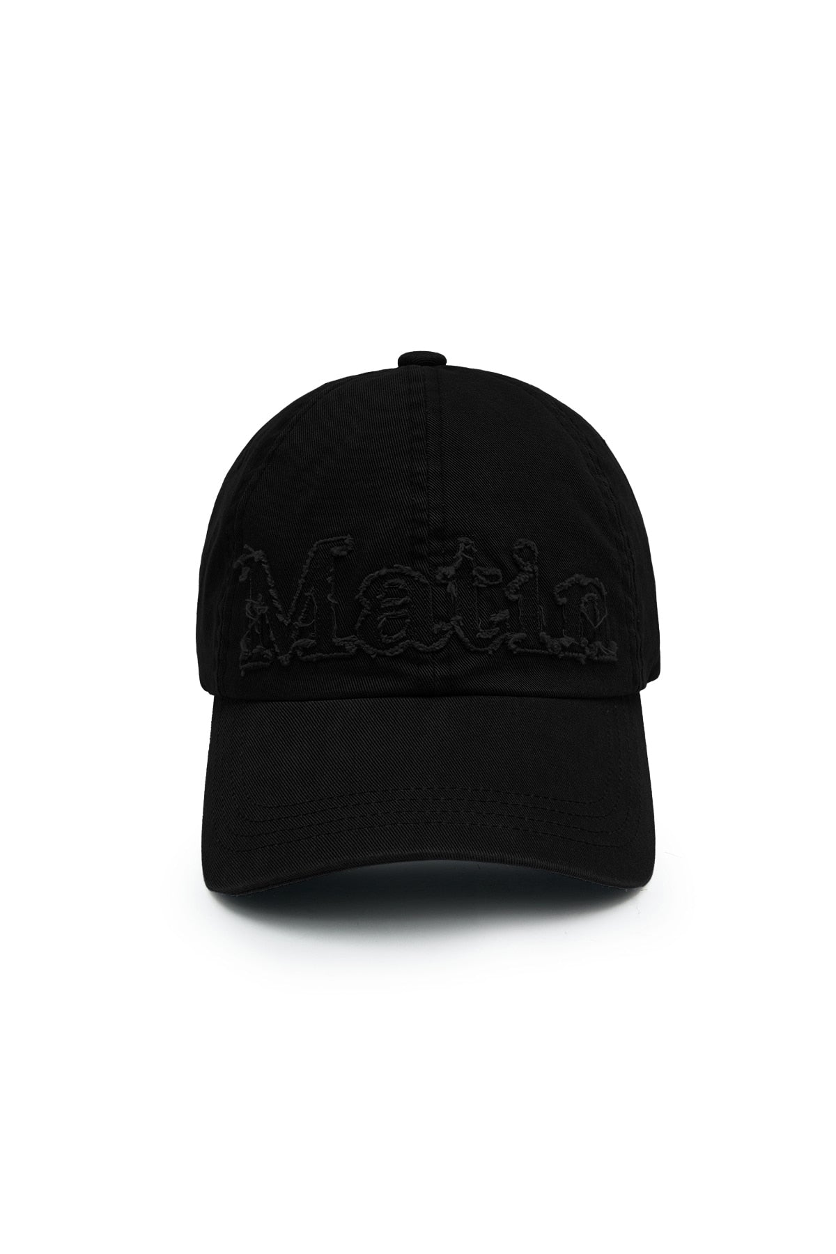 Matin Kim - Rough Cut Applique Ball Cap (Black) product image 1 | TRAB K-Fashion Australia