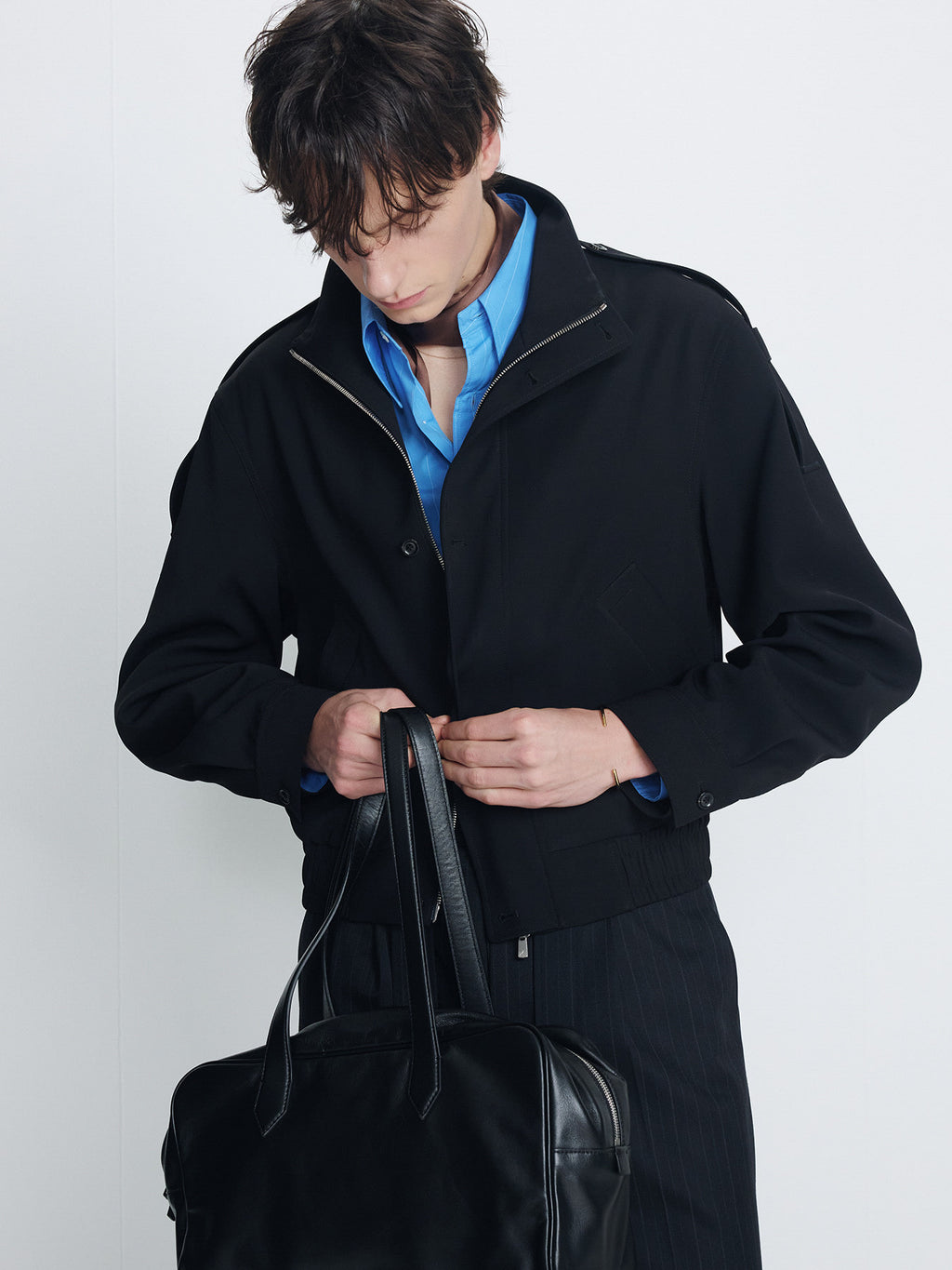 Tonywack - Stand Collar Epaulette Blouson (Black) product image 4 | TRAB K-Fashion Australia