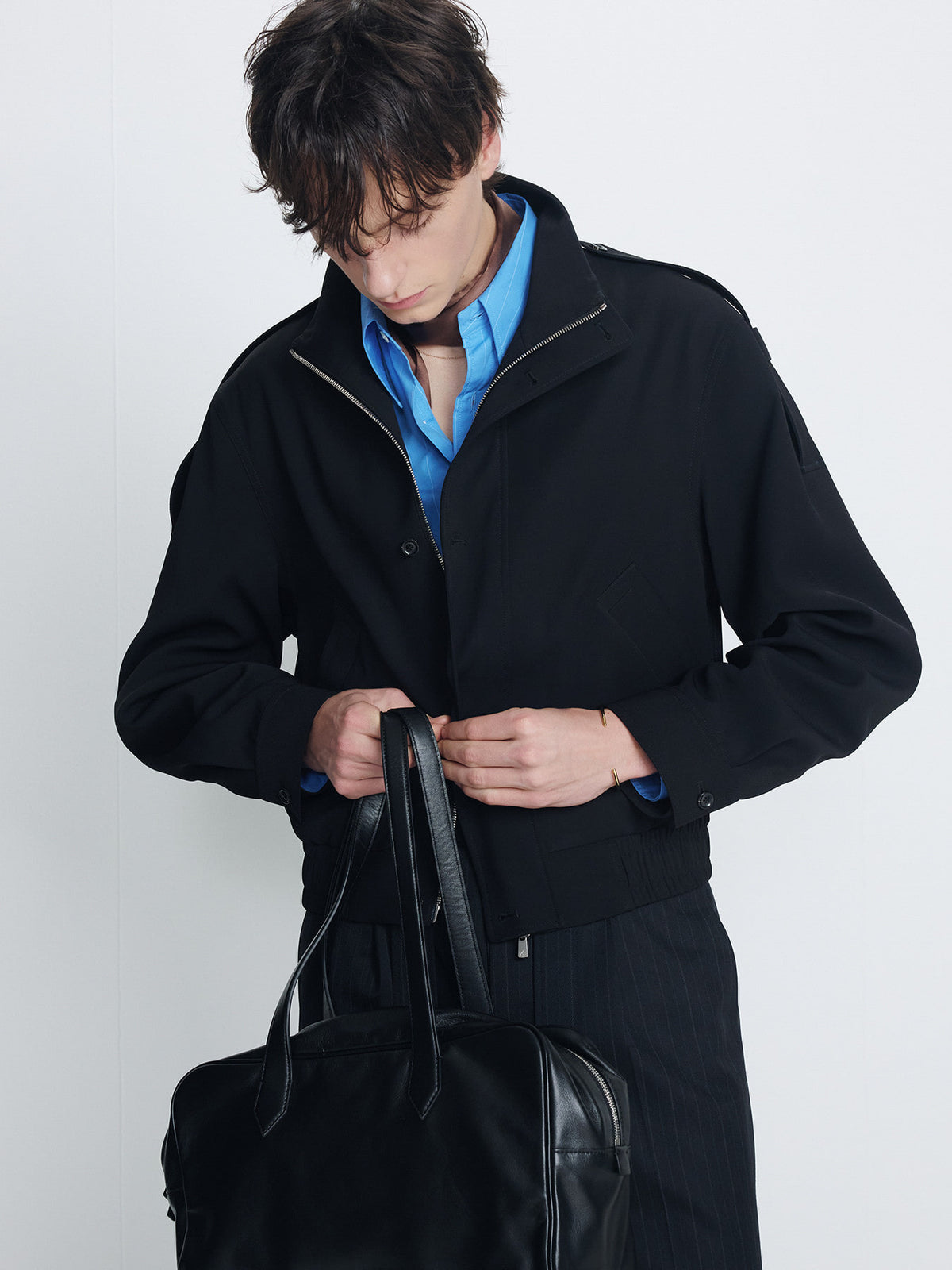 Tonywack - Stand Collar Epaulette Blouson (Black) product image 4 | TRAB K-Fashion Australia