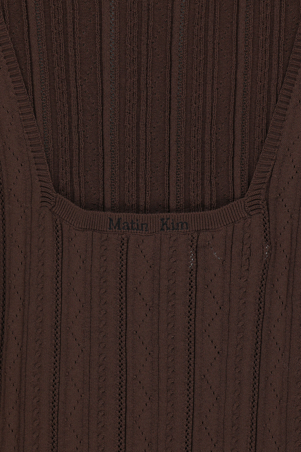 Matin Kim - Open Back Ribbed Knit Dress (Brown) product image 5 | TRAB K-Fashion Australia