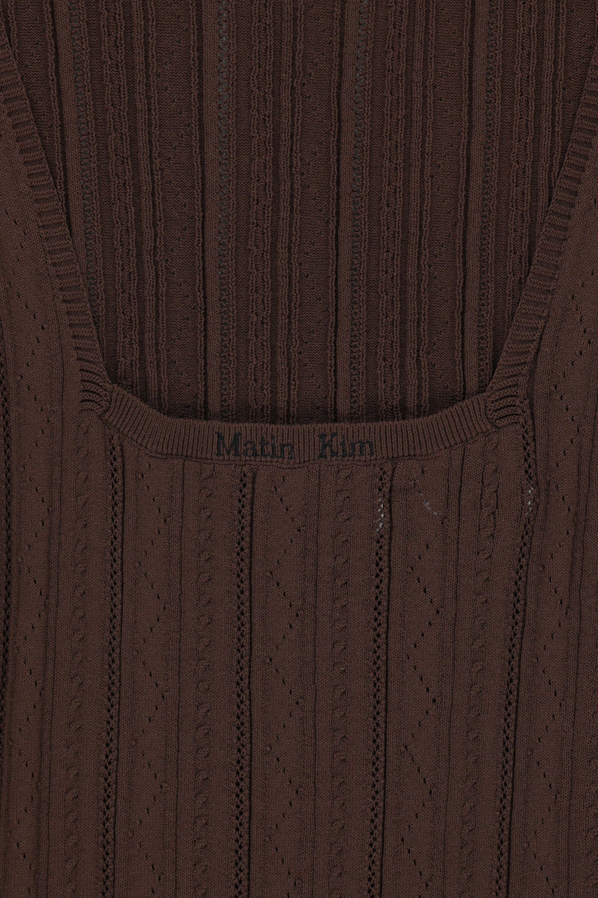 Matin Kim - Open Back Ribbed Knit Dress (Brown) product image 5 | TRAB K-Fashion Australia