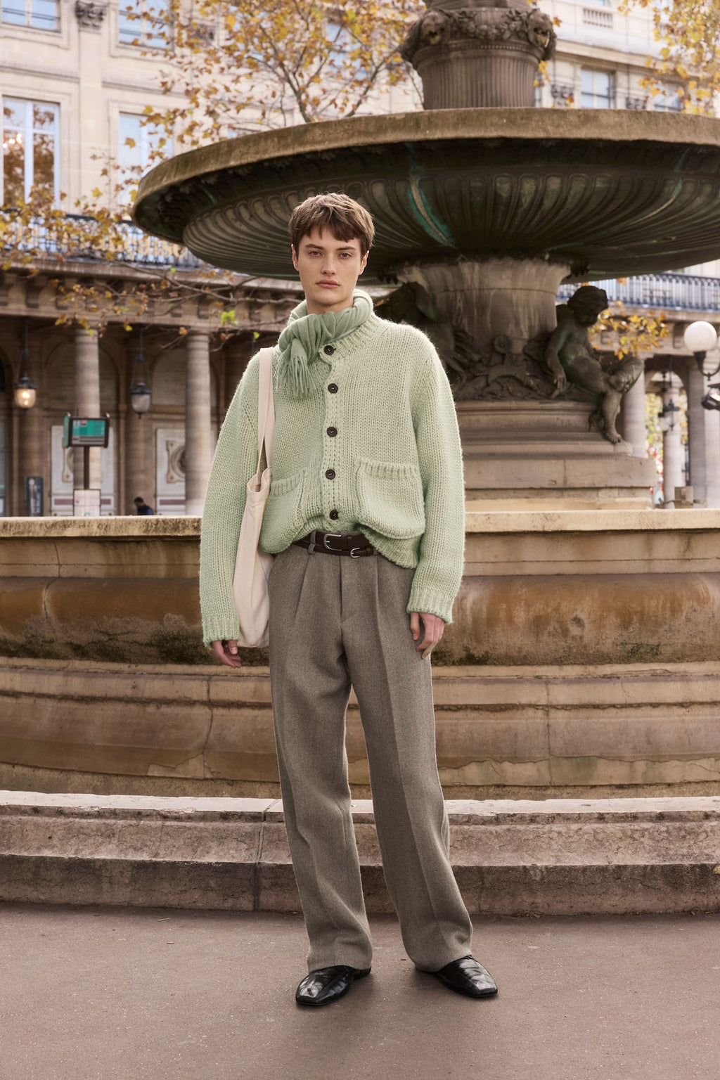 STU - Dimension Pocket Cardigan In Sage (Green) product image 1 | TRAB K-Fashion Australia