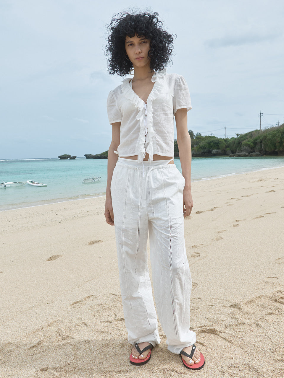 Kijun - Cotton Ruffle Blouse (Off-White) product image 1 | TRAB K-Fashion Australia