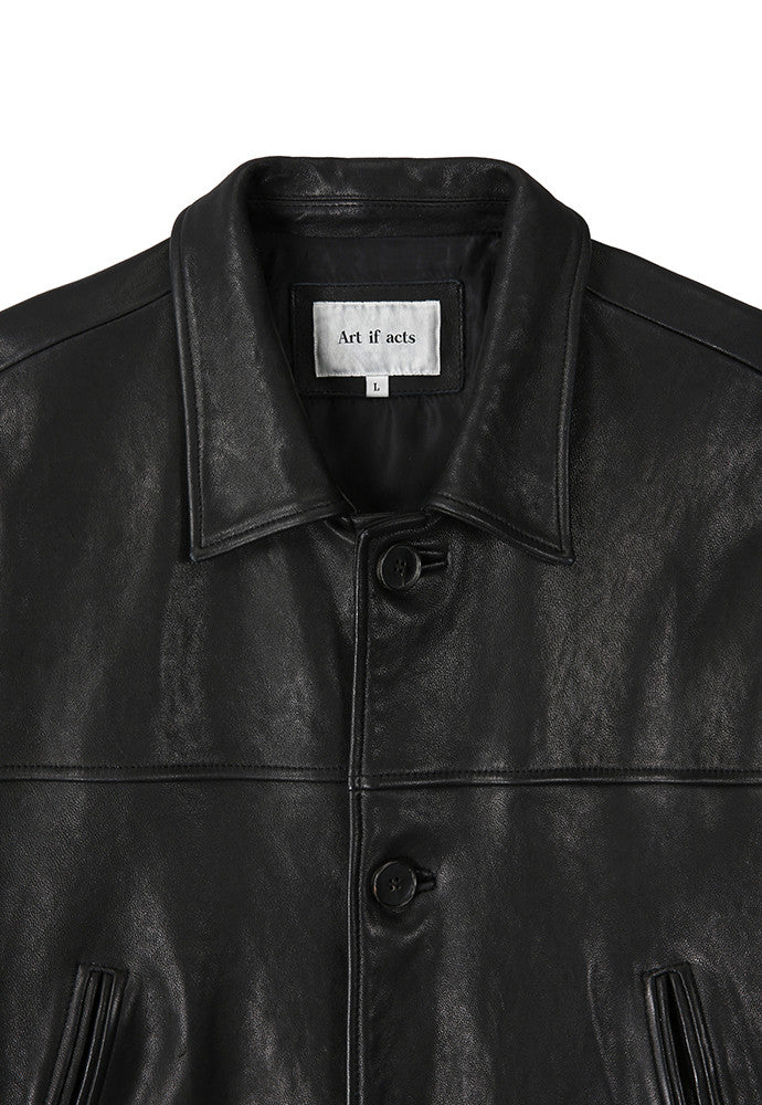 Art if acts - Washed Lambskin Vegetable Car Coat (Black) product image 9 | TRAB K-Fashion Australia