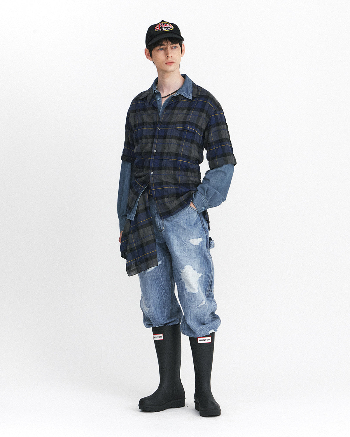 Eastlogue - Holiday Half Shirts (Blue & Grey Check) product image 4 | TRAB K-Fashion Australia