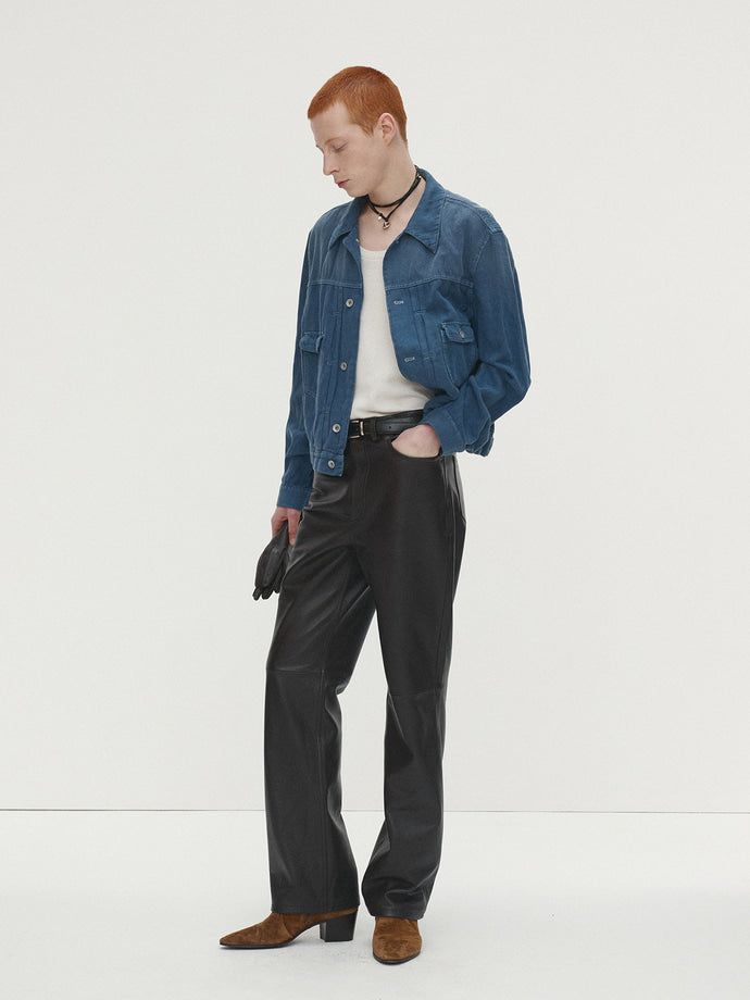 Tonywack - Cotton Linen Garment-Dyed Trucker Jacket (Faded Blue) product image 2 | TRAB K-Fashion Australia