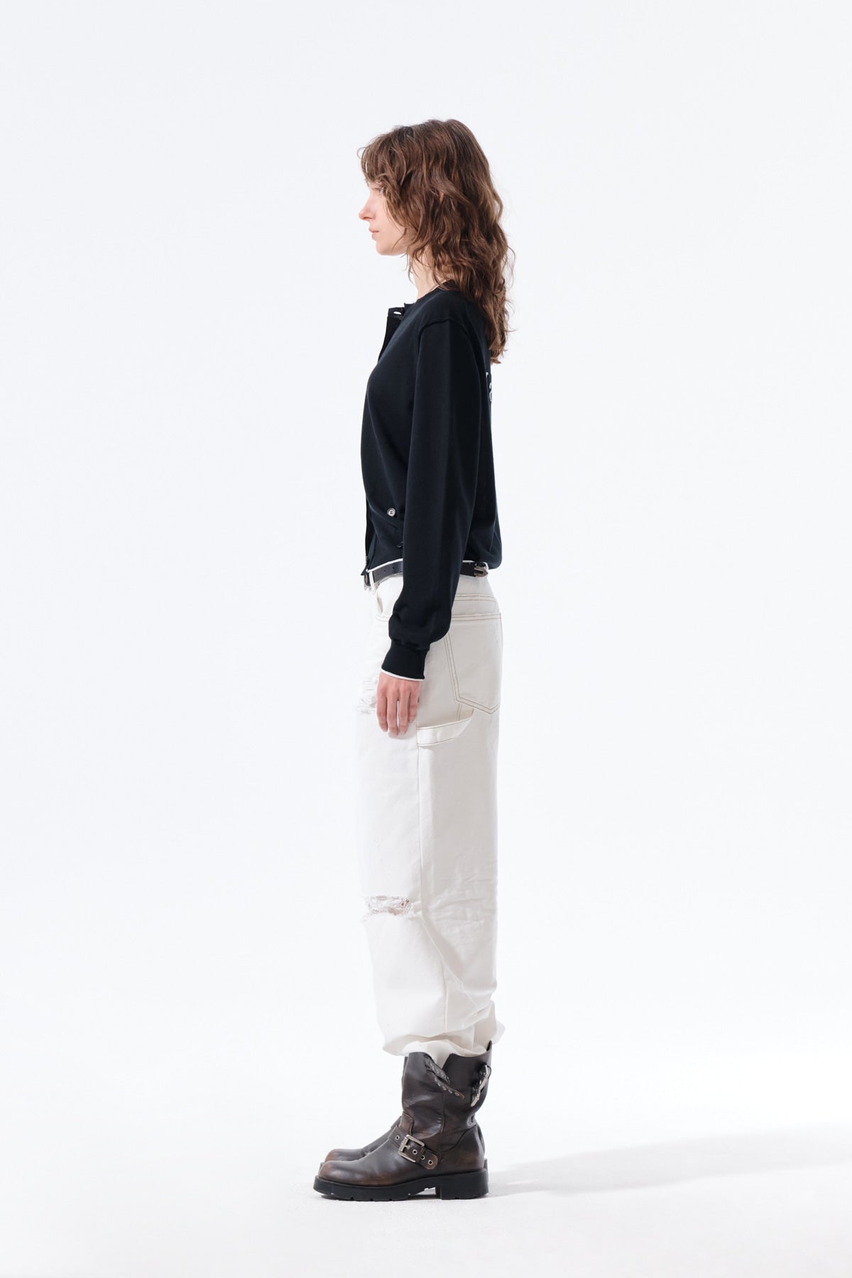 Matin Kim - Back Logo Sheer Cardigan (Black) product image 7 | TRAB K-Fashion Australia