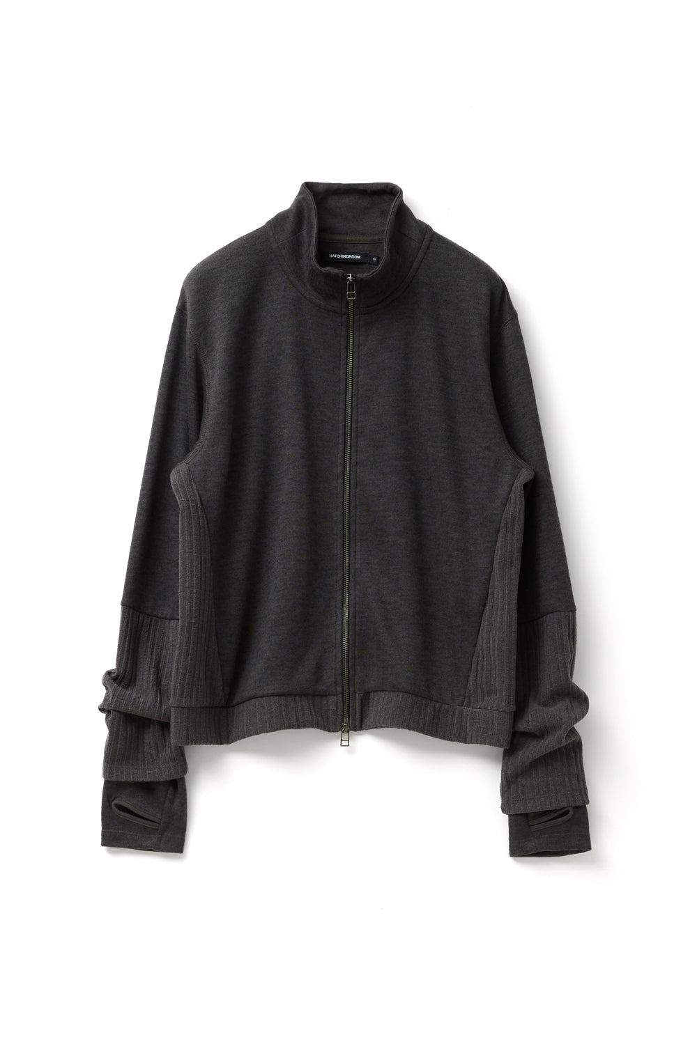 Hatchingroom - Double Sleeve Track Cardigan Dark (Khaki) product image 1 | TRAB K-Fashion Australia