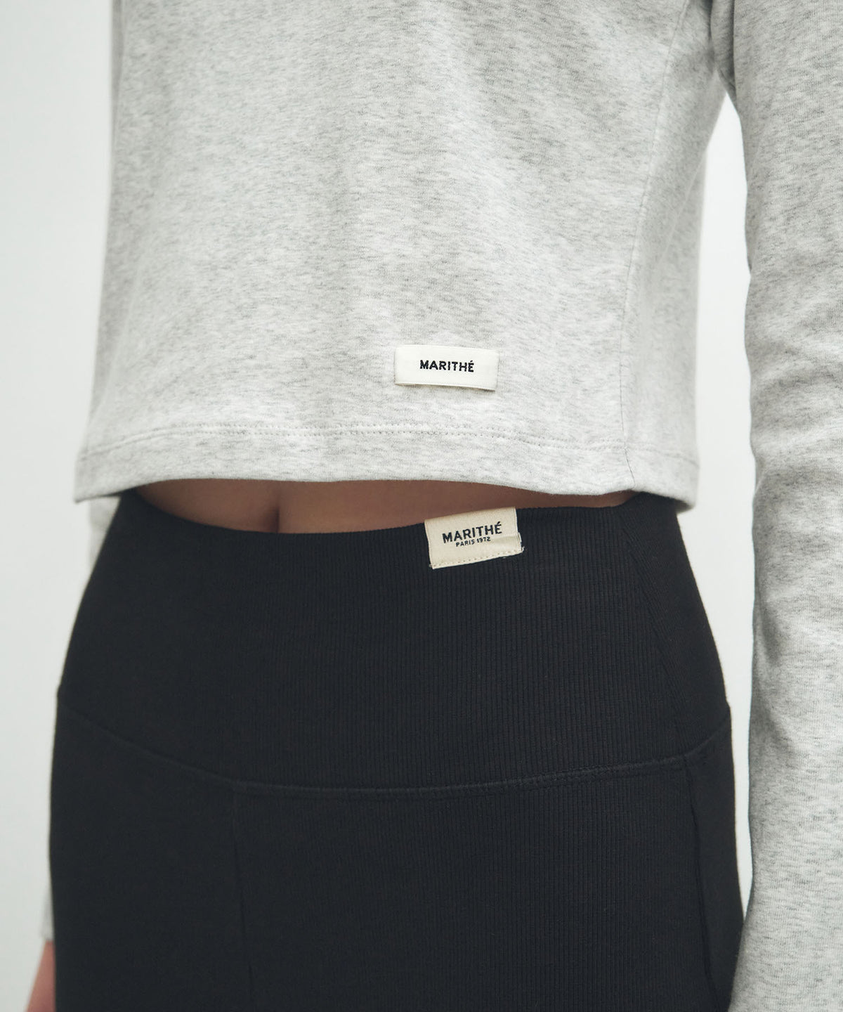 Marithe & Francois Girbaud - Basic Crop Long Sleeve (Light Heather Gray) product image 4 | TRAB K-Fashion Australia