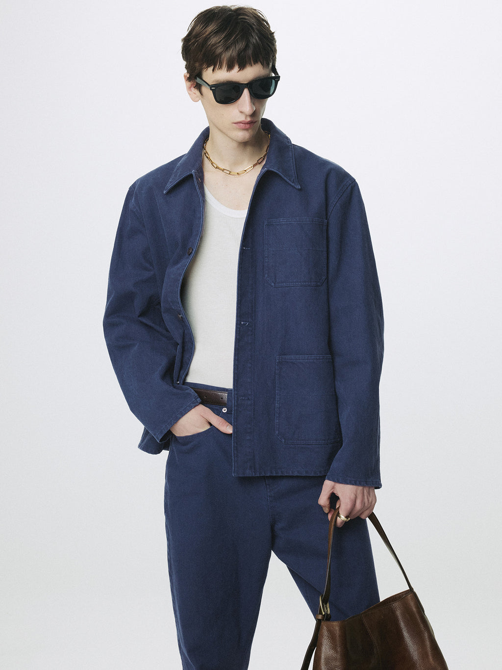 Tonywack - Garment Washed Cotton Twill Utility Jacket (Purple Blue) product image 6 | TRAB K-Fashion Australia