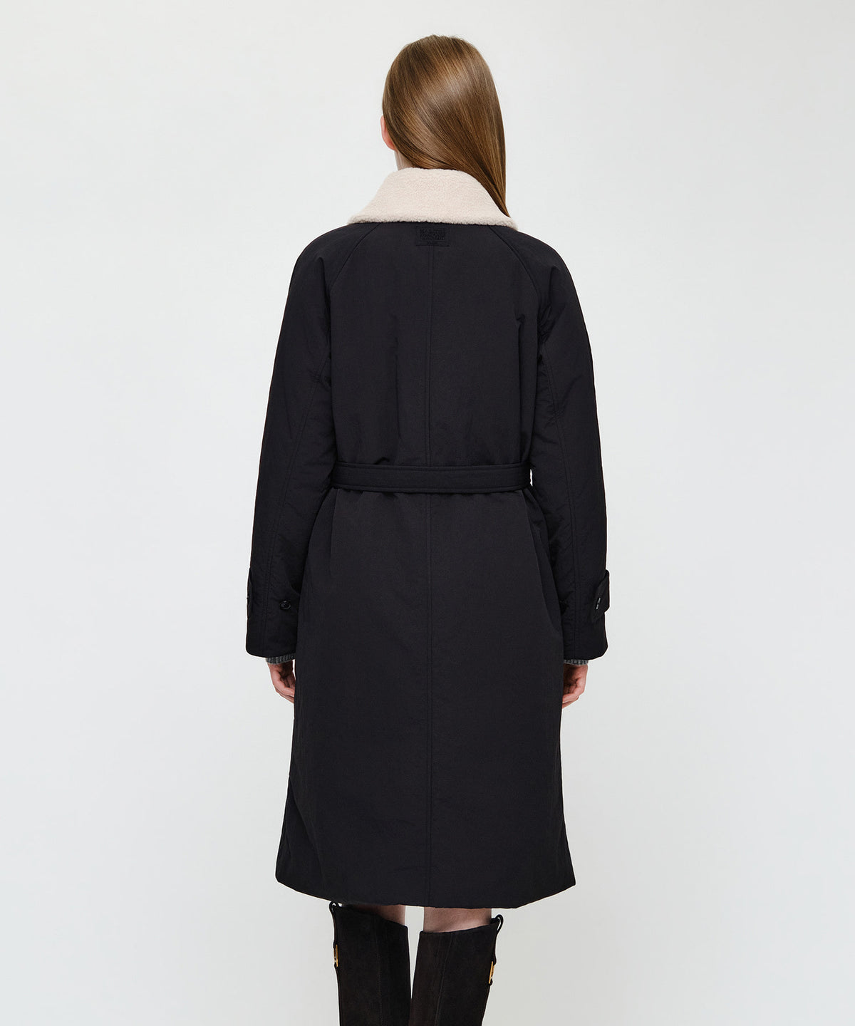 Marithe & Francois Girbaud - Waist Belt Long Padded Jacket (Black) product image 4 | TRAB K-Fashion Australia