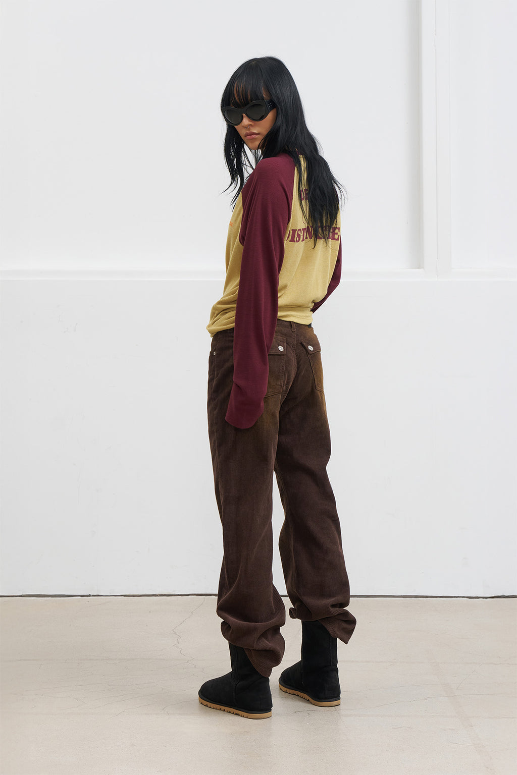 Deinet - Straight Brush Corduroy Pants (Dark Brown) product image 5 | TRAB K-Fashion Australia