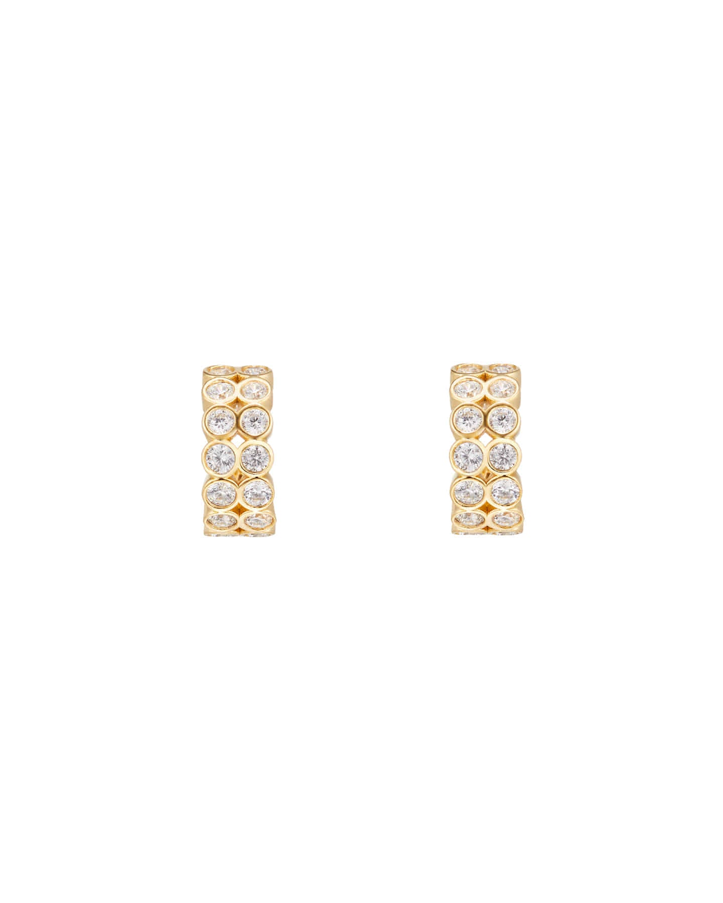Numbering - Double Row Bezel Set Hoop Earrings #3202 product image 7 | TRAB K-Fashion Australia