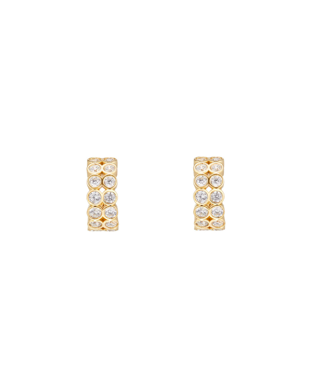 Numbering - Double Row Bezel Set Hoop Earrings #3202 product image 7 | TRAB K-Fashion Australia