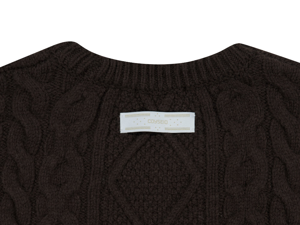 Coyseio - Pompom Cable Knit (Brown) product image 16 | TRAB K-Fashion Australia