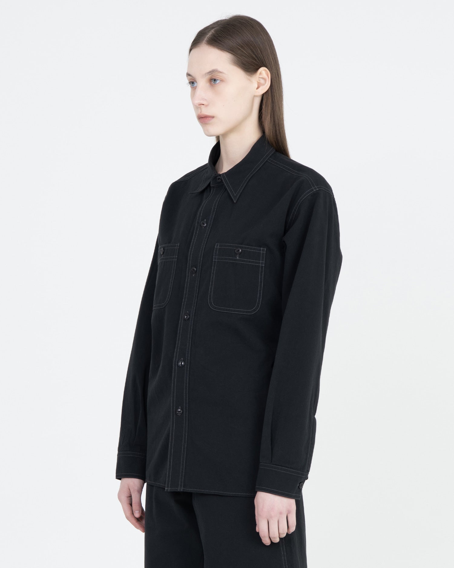 Brownyard - 25ss W Washed Work Shirt (Black) product image 4 | TRAB K-Fashion Australia