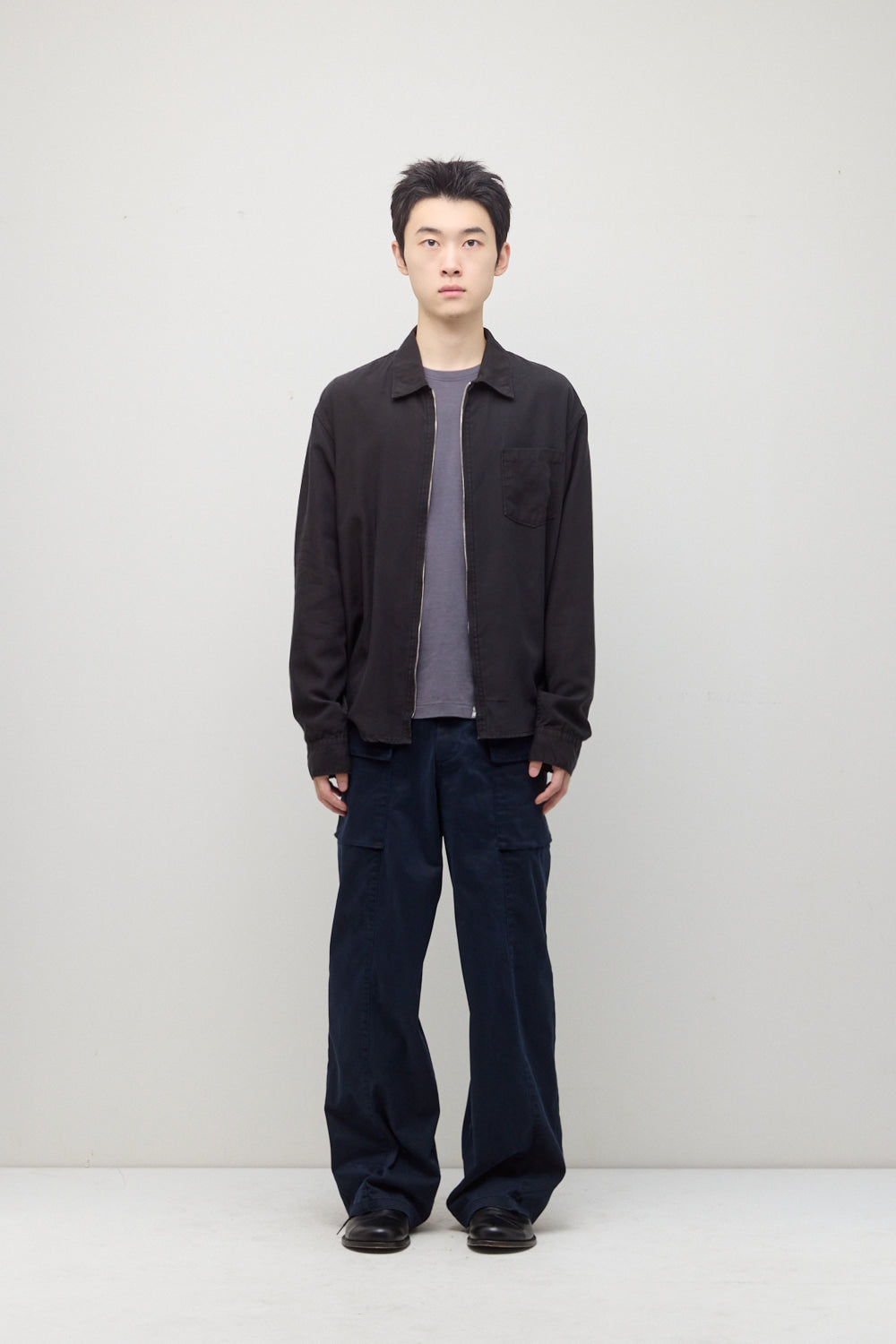 Hatchingroom - Zip Shirt (Bleached Black) product image 3 | TRAB K-Fashion Australia