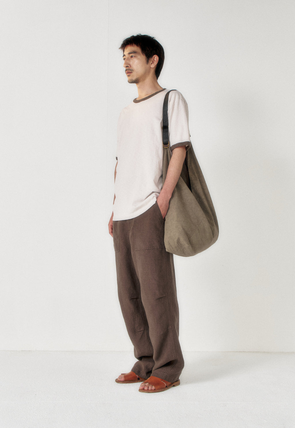 Art if acts - Slub Ringer Tee (Oat/Brown) product image 2 | TRAB K-Fashion Australia