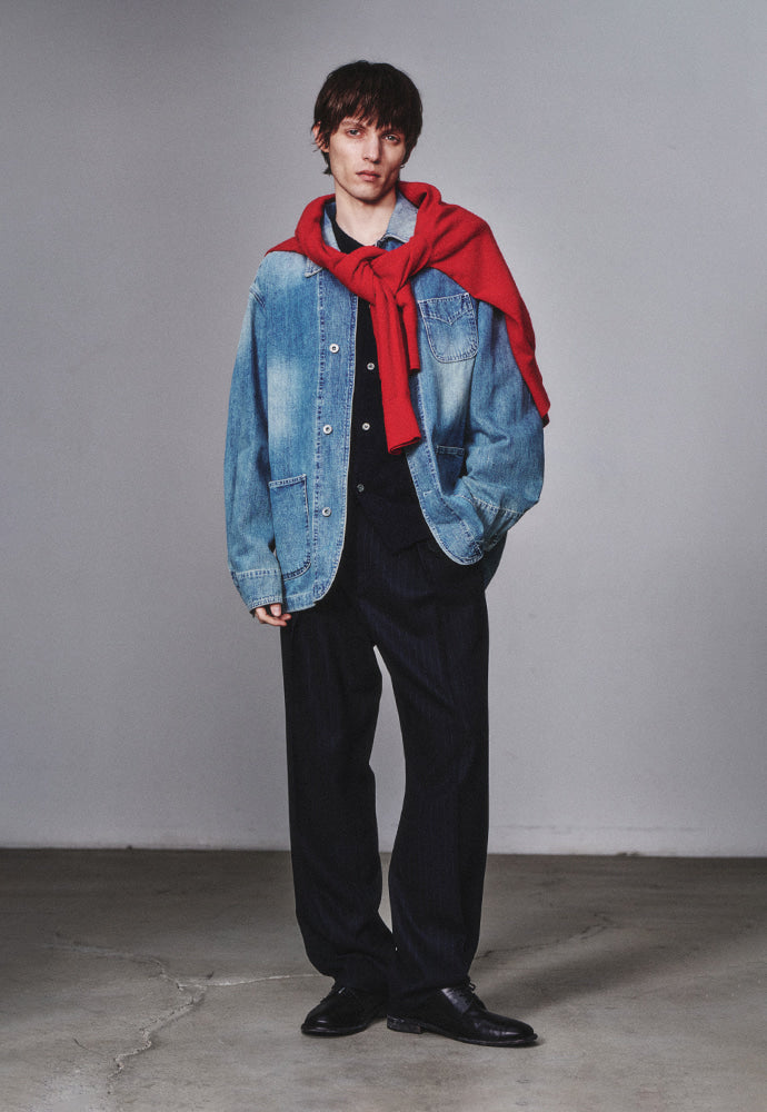 Art if acts - Denim Western Coverall Jacket (Light Indigo) product image 4 | TRAB K-Fashion Australia