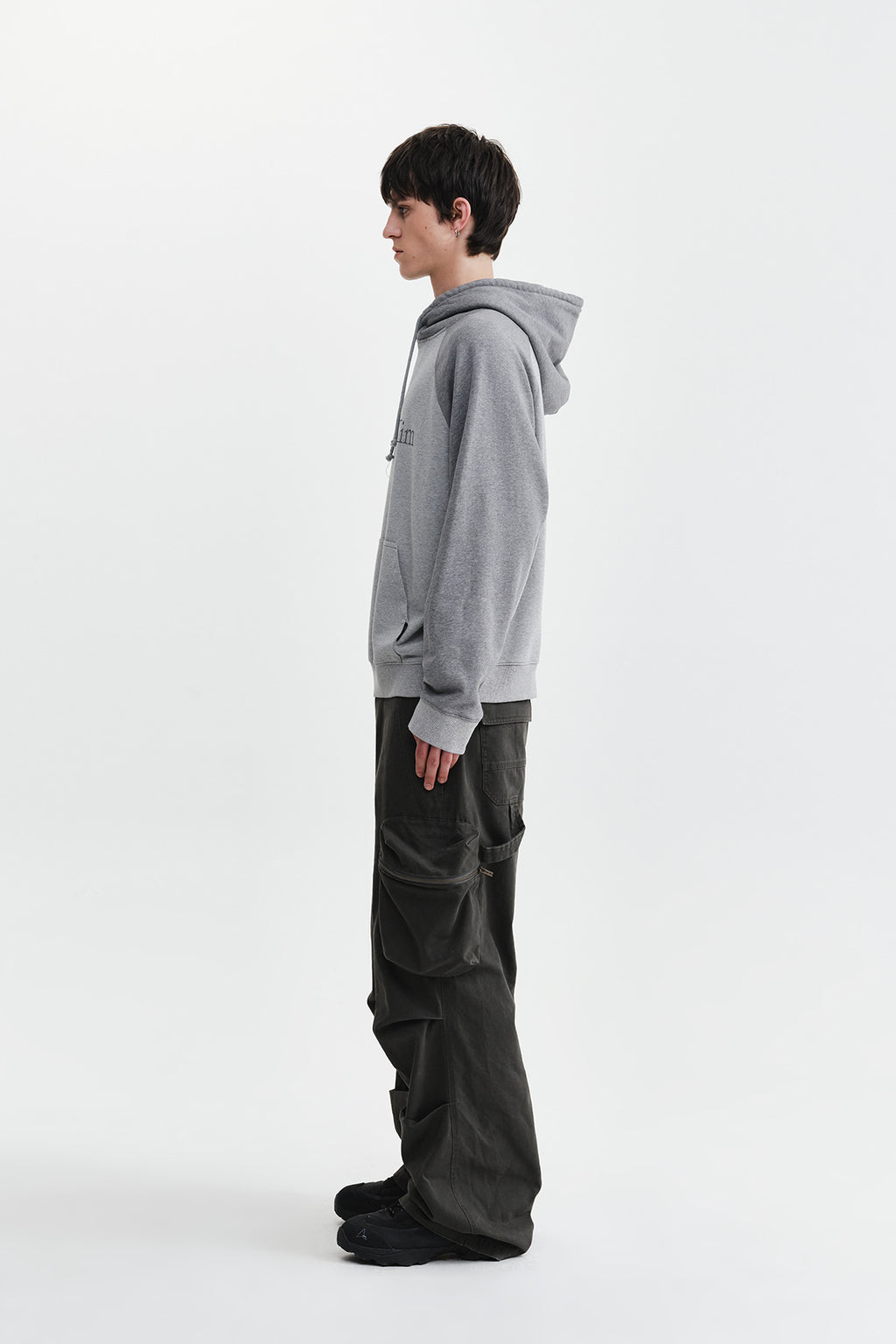Matin Kim - Color Block Logo Hoody Top (Grey) product image 7 | TRAB K-Fashion Australia