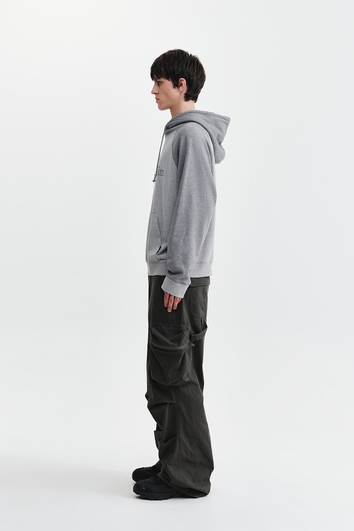 Matin Kim - Color Block Logo Hoody Top (Grey) product image 7 | TRAB K-Fashion Australia