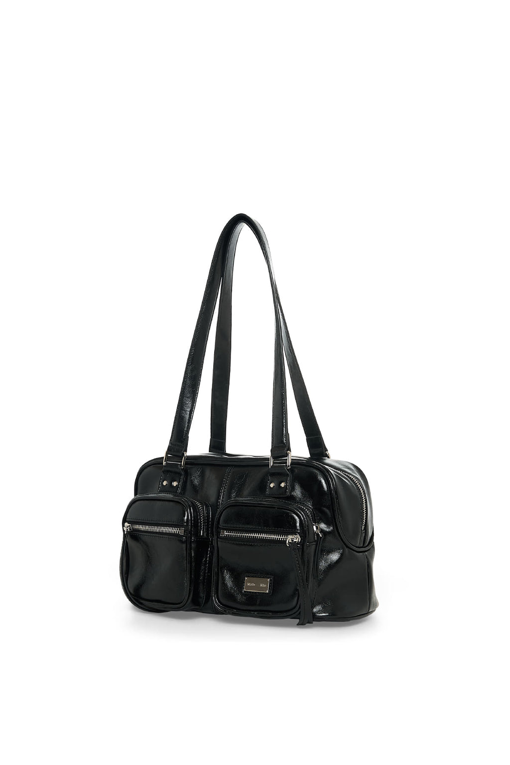Matin Kim - Double Pocket Brick Shoulder Bag (Black) product image 2 | TRAB K-Fashion Australia