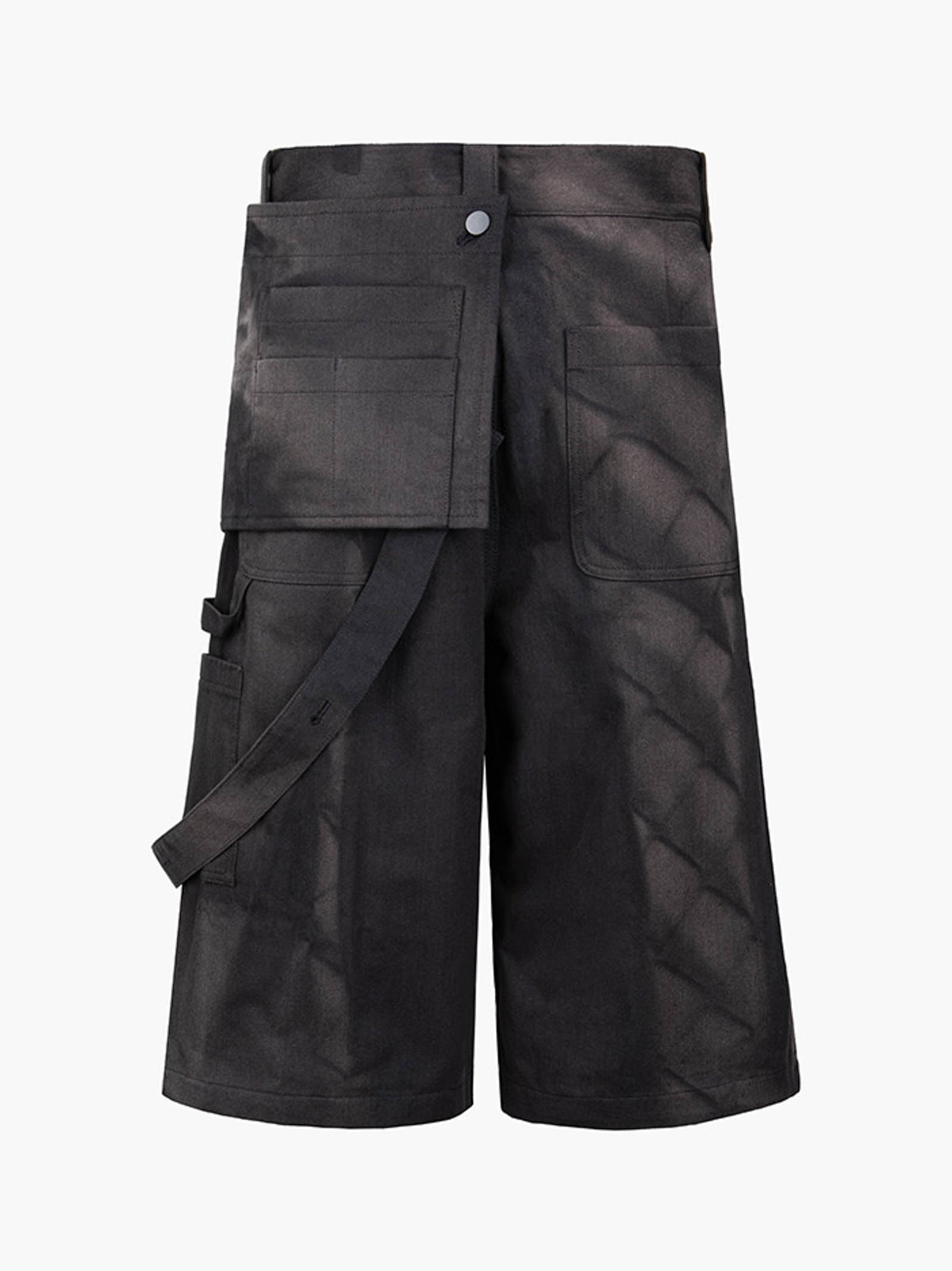 Jiyong Kim - Sun-Bleached Work Half Trousers (Black) product image 10 | TRAB K-Fashion Australia