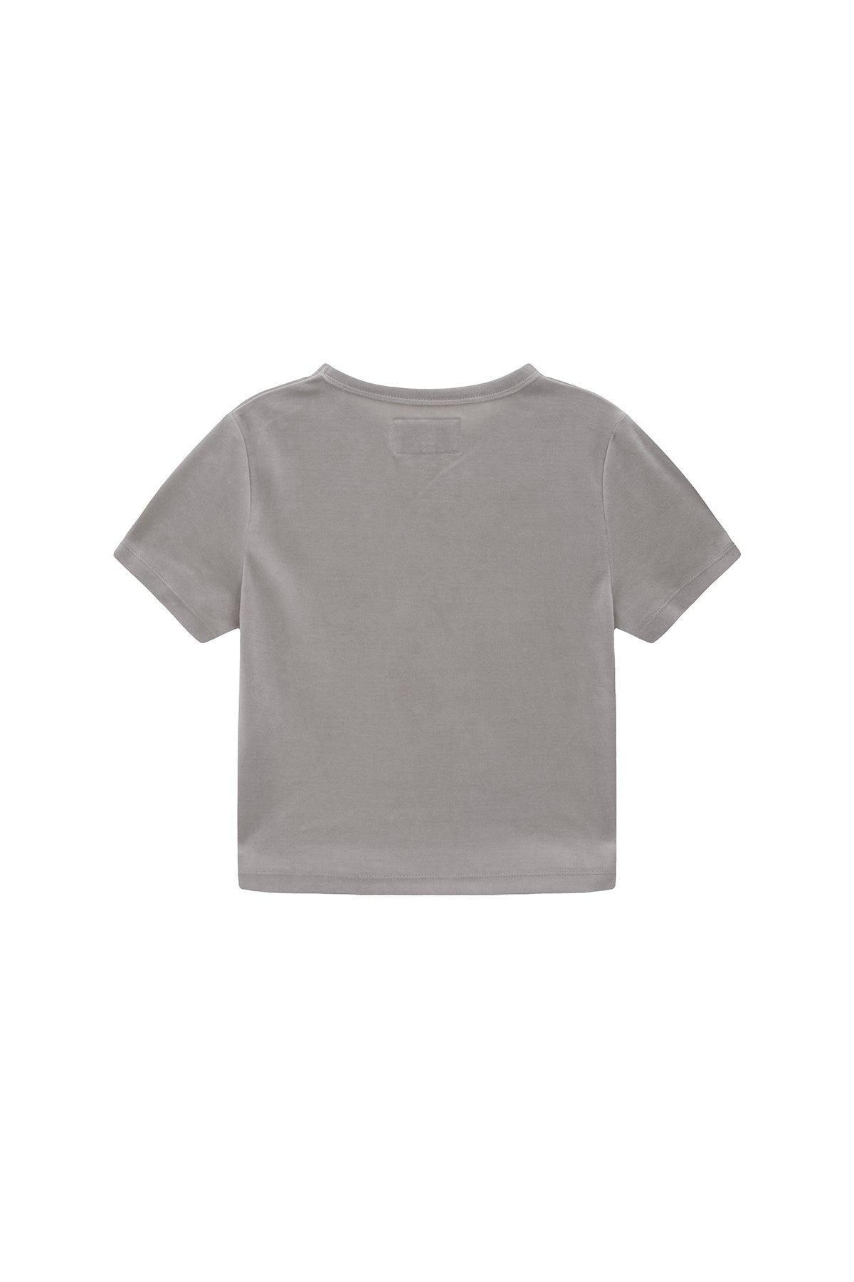 Matin Kim - Logo Emboss Velvet Crop Top (Light Grey) product image 2 | TRAB K-Fashion Australia