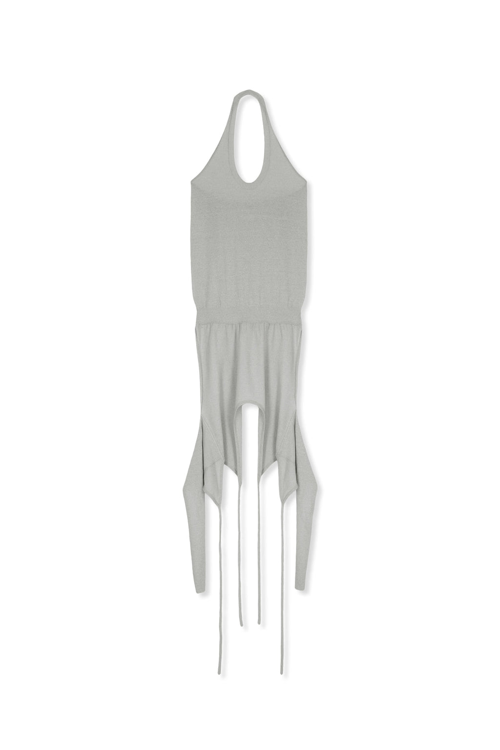 Matin Kim - Layered Tie Halter Neck Knit Top (Light Grey) product image 6 | TRAB K-Fashion Australia