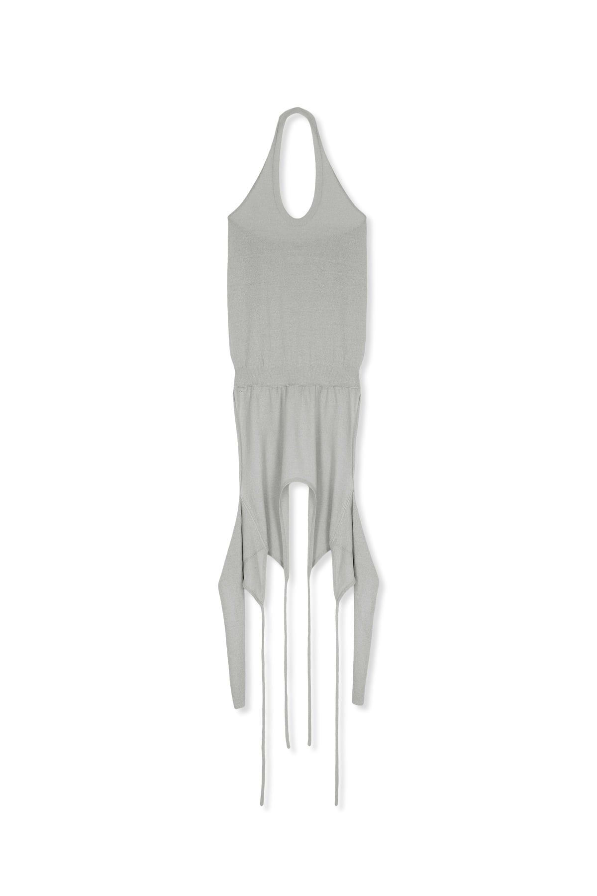 Matin Kim - Layered Tie Halter Neck Knit Top (Light Grey) product image 6 | TRAB K-Fashion Australia