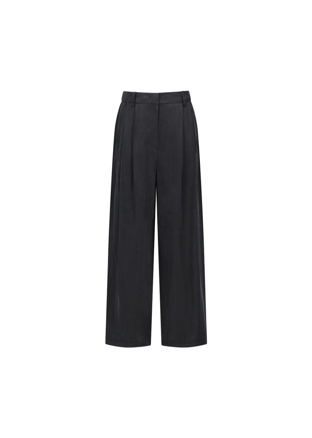Amomento - Women's Cupro Two Tuck Wide Pants (Black) product image 5 | TRAB K-Fashion Australia