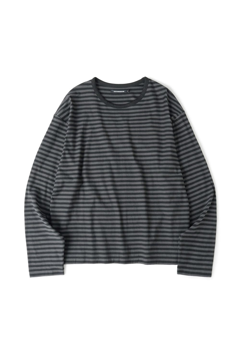 Hatchingroom - Crop Tee Stripe (Black/Charcoal) product image 1 | TRAB K-Fashion Australia