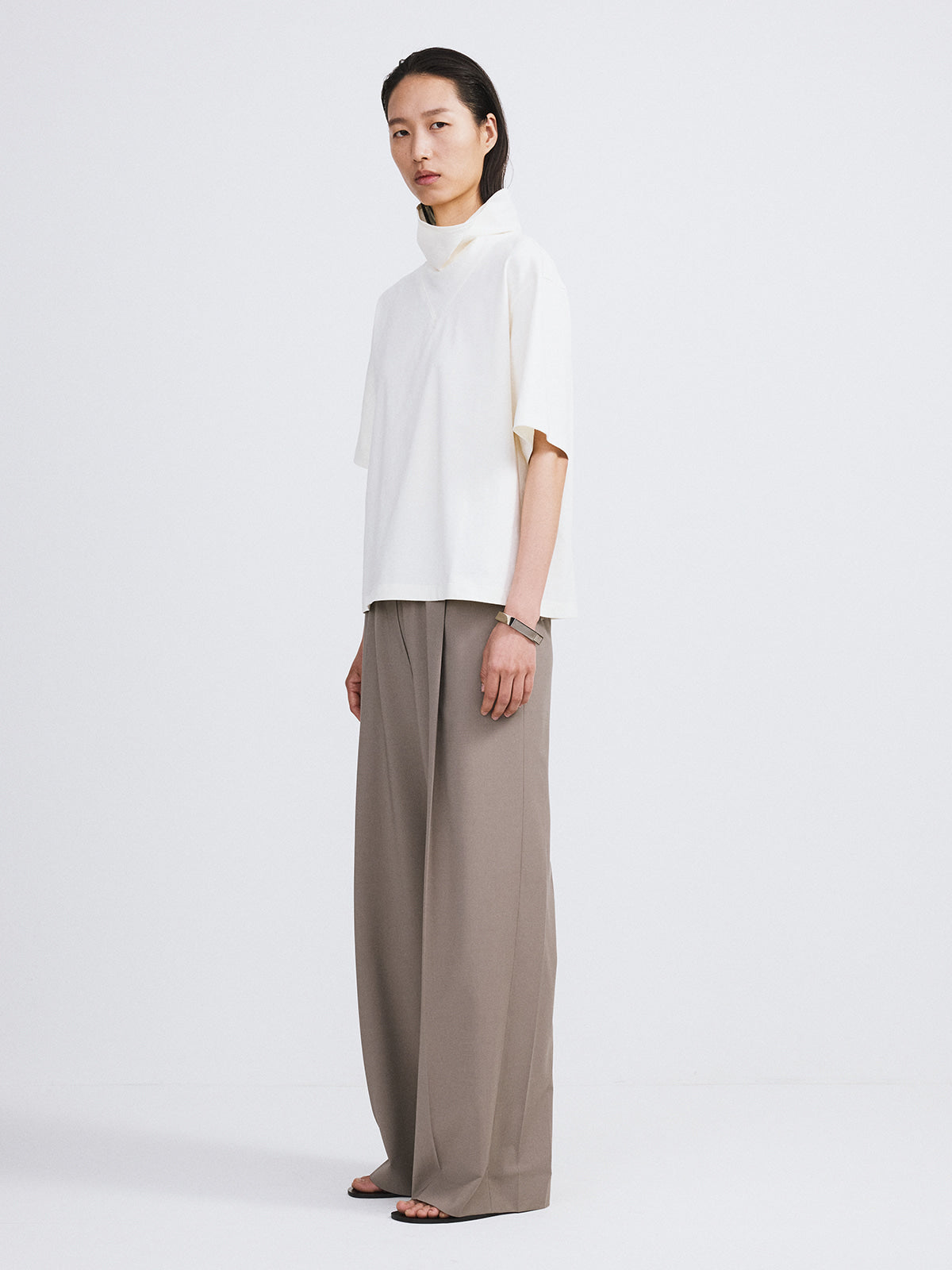 Recto - Scarf Neck Cotton Top (Bean Ivory) product image 3 | TRAB K-Fashion Australia