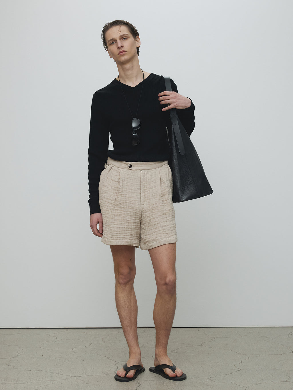 Tonywack - Double Weave Linen Short (French Beige) product image 2 | TRAB K-Fashion Australia