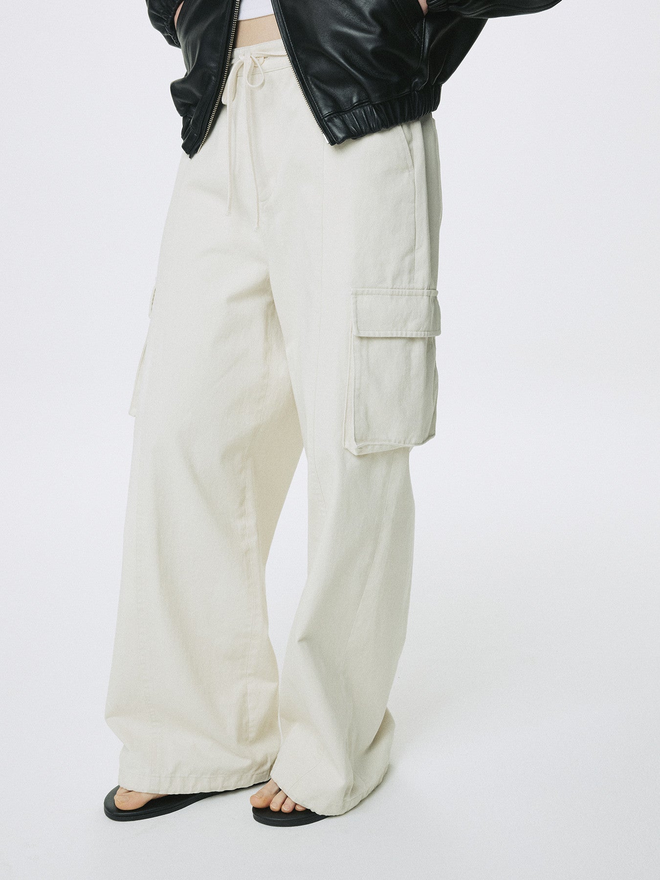 Tonywack - Cotton Drawstring Cargo Trousers (Ivory) product image 4 | TRAB K-Fashion Australia